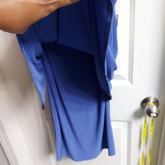 NWT Women's Laundry by Shelli Segal royal blue beaded and jet rhinestones Dresd - Picture 4 of 11